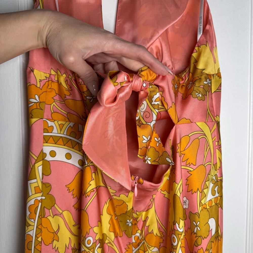 Laundry by Shelli Segal Vintage 90s 100% Silk Halter Dress NEW 10 - Picture 12 of 13
